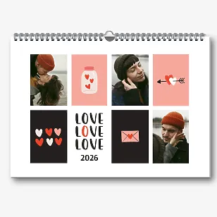 Шаблон за календар за влюбени