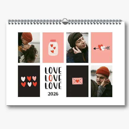 Шаблон за календар за влюбени