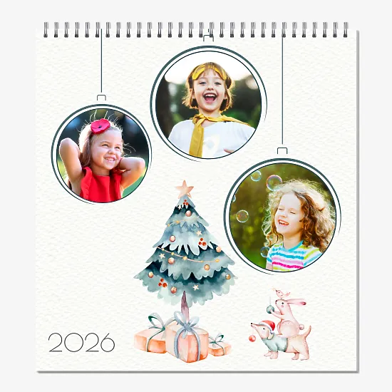 Сладък шаблон за календар със снимки на деца