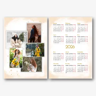 Шаблон за календар с лични снимки