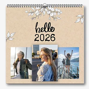 Шаблон за стенен календар"Здравей"