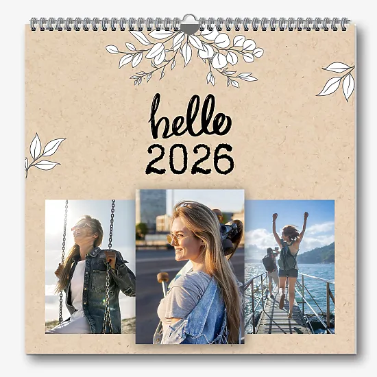 Шаблон за стенен календар"Здравей"