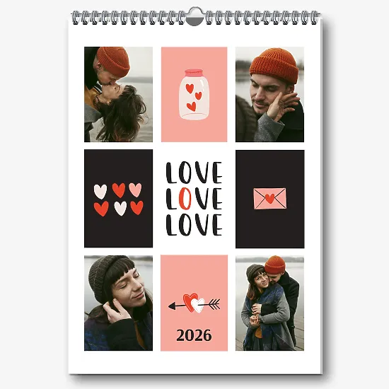 Шаблон за календар за влюбени