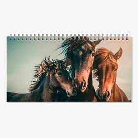 Шаблон за настолен календар с коне