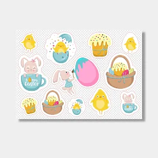 Шаблон за великденски стикер 