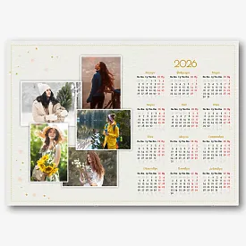 Шаблон за календар с лични снимки