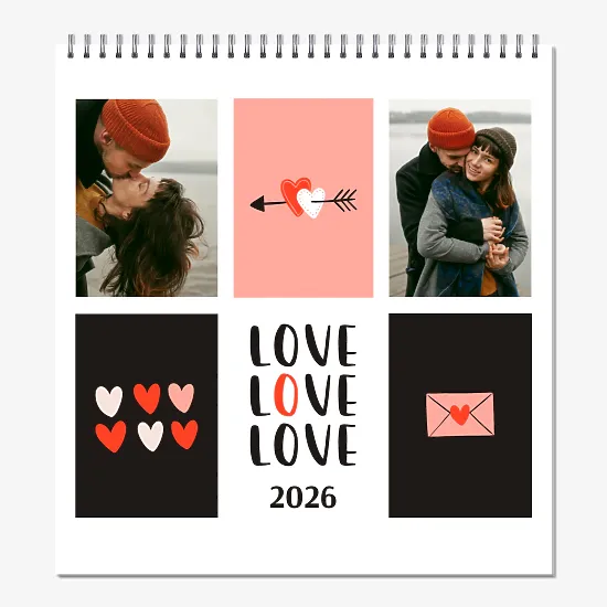 Шаблон за календар за влюбени