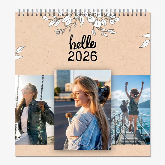 Шаблон за настолен календар"Здравей"