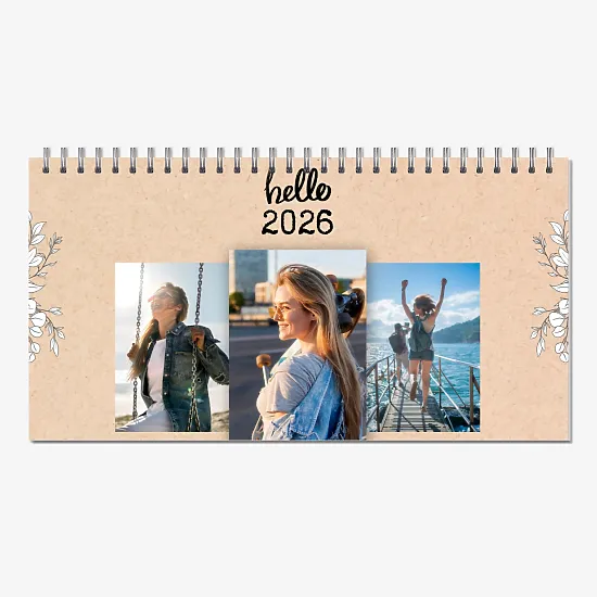 Шаблон за настолен календар"Здравей"